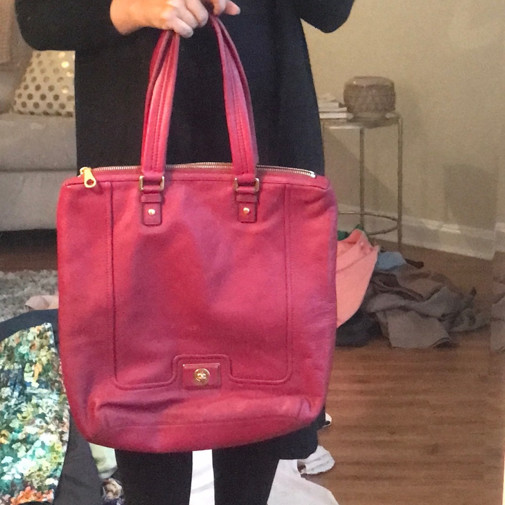 Marc by Marc Jacobs red leather tote